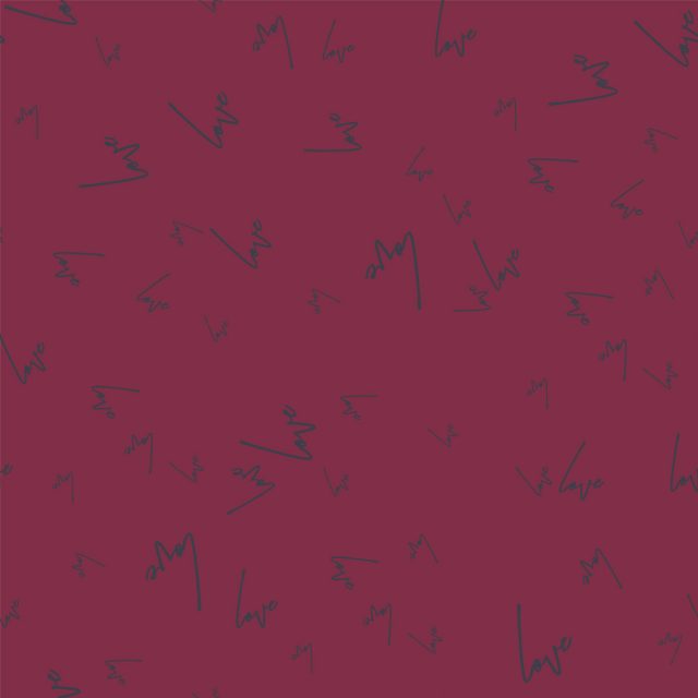 Alloverprint Love Bordeaux